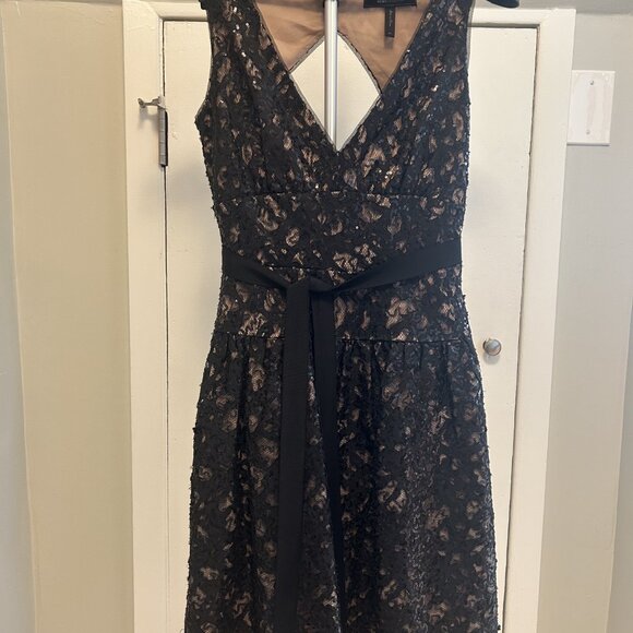 BCBG MaxAzaria Katarina Sleeveless Sequined Open Back Cocktail Dress Size 4 - Picture 2 of 8